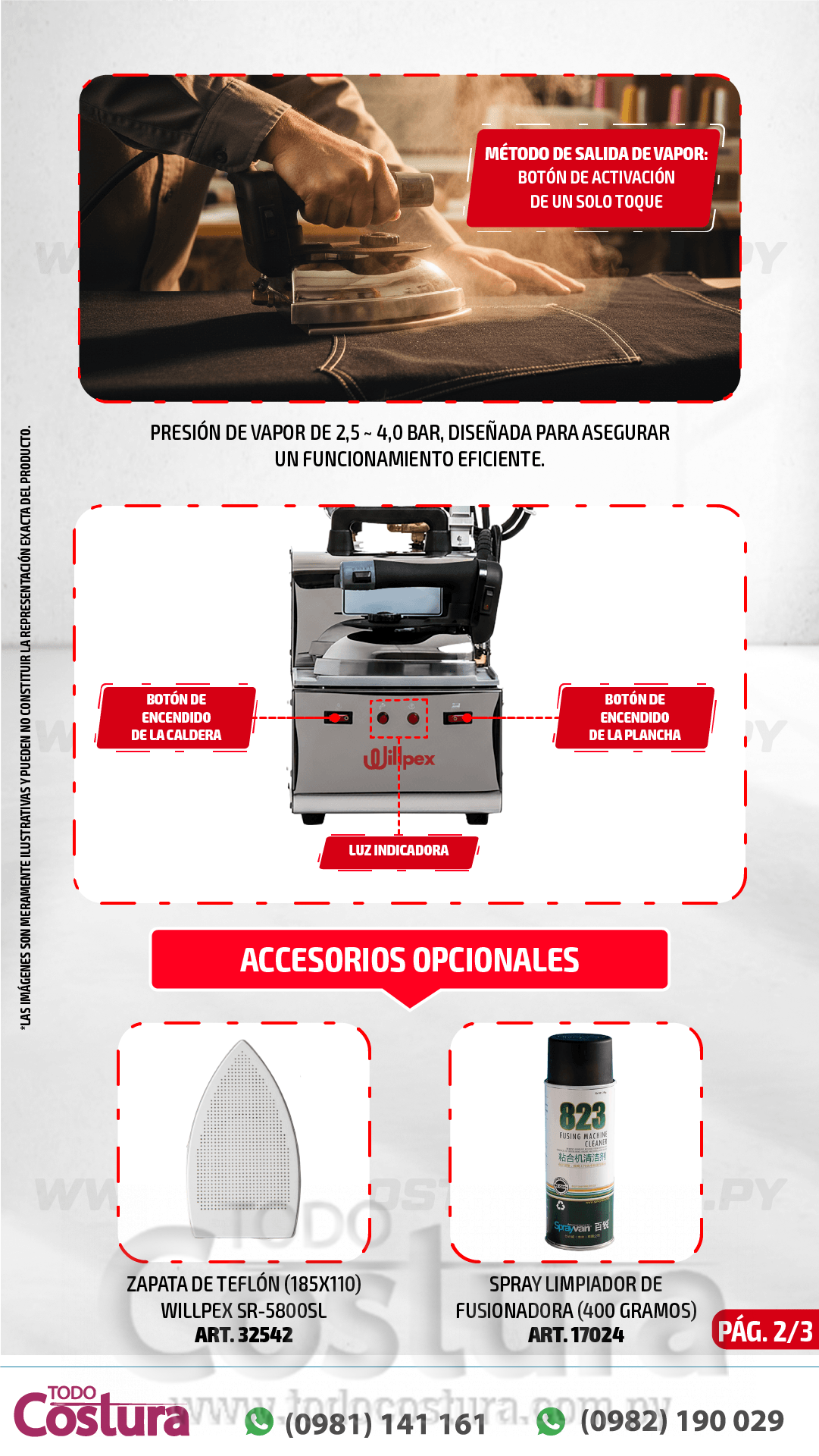 PLANCHA A VAPOR (CON CALDERA) WILLPEX SR-5800SL