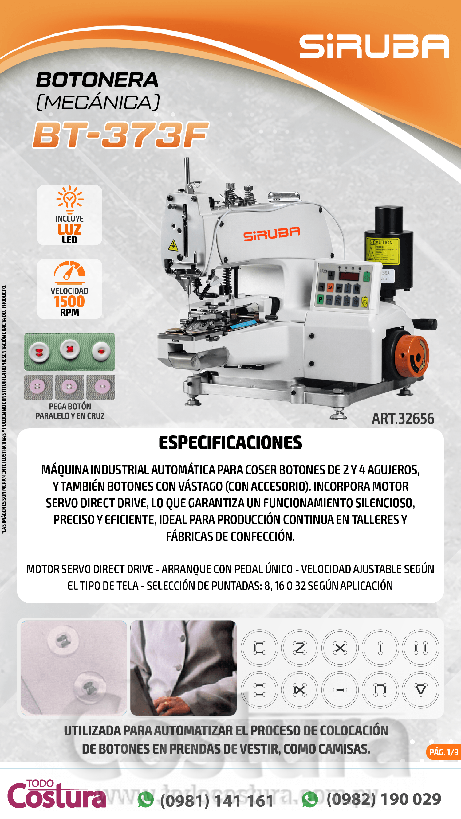 BOTONERA (MECANICA) SIRUBA BT-373F