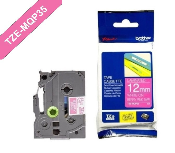 ETIQUETA LAMINADO (ROSADO/BLANCO - ANCHO: 12MM - 8 METROS) ETIQUETADORA WILLPEX WP3200