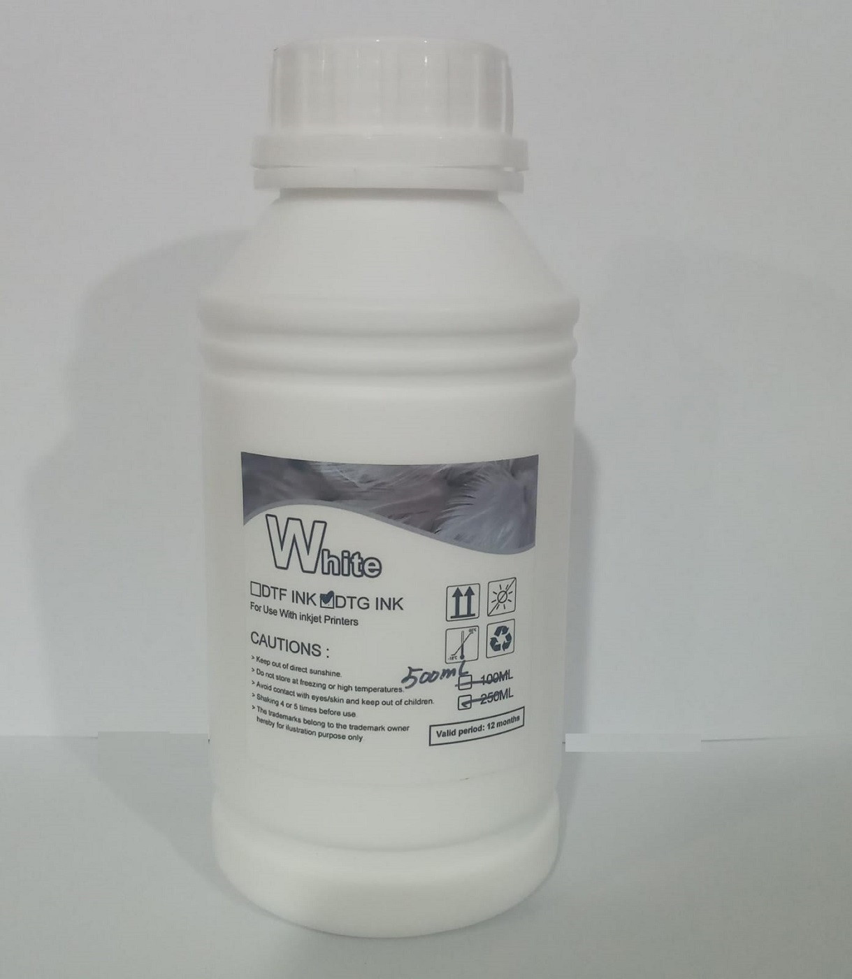 TINTA (BLANCO - 500ML ) PARA IMPRESORA TEXTIL DTG