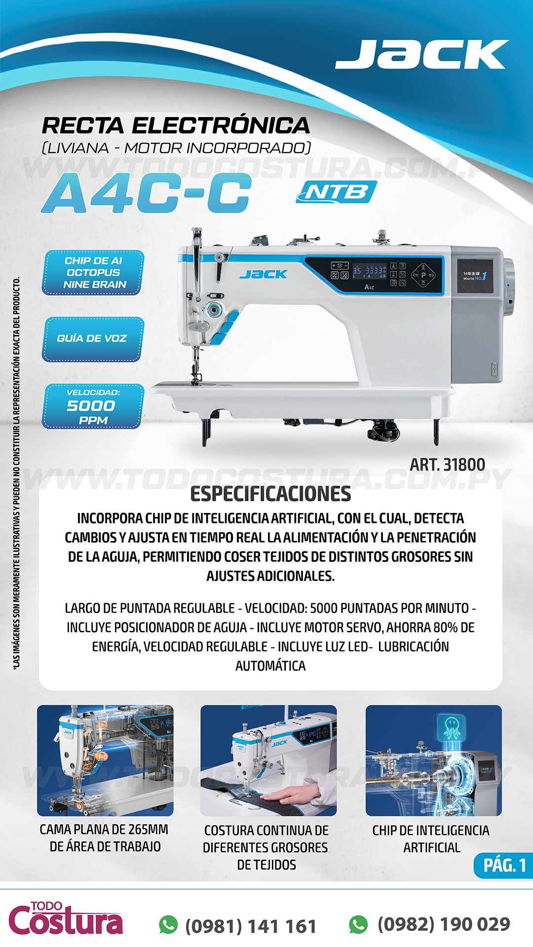PLACA PRINCIPAL RECTA JACK A4