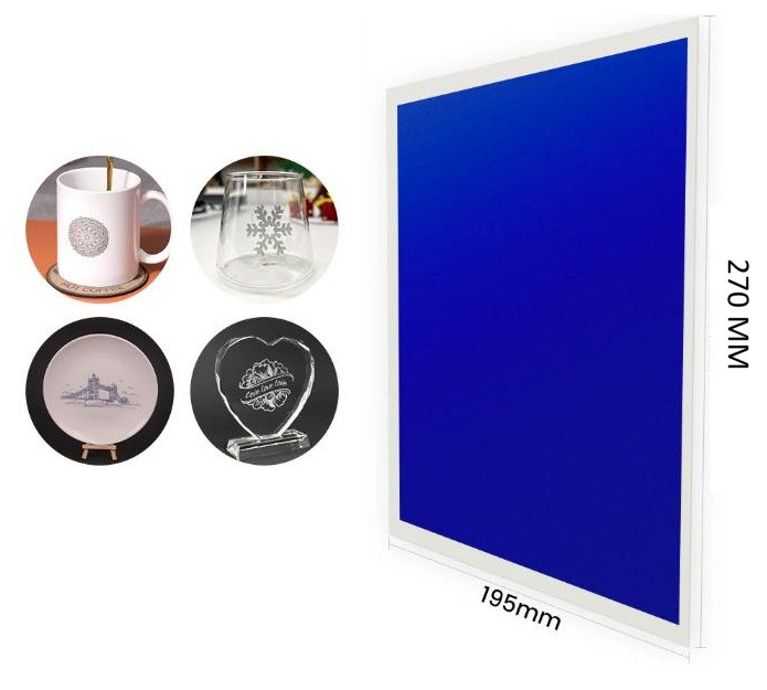 PAPEL FILM (270X197MM - 10 UNID. ) PARA GRABAR EN VIDRIO CON GRABADORA LASER CO2 / DIODO