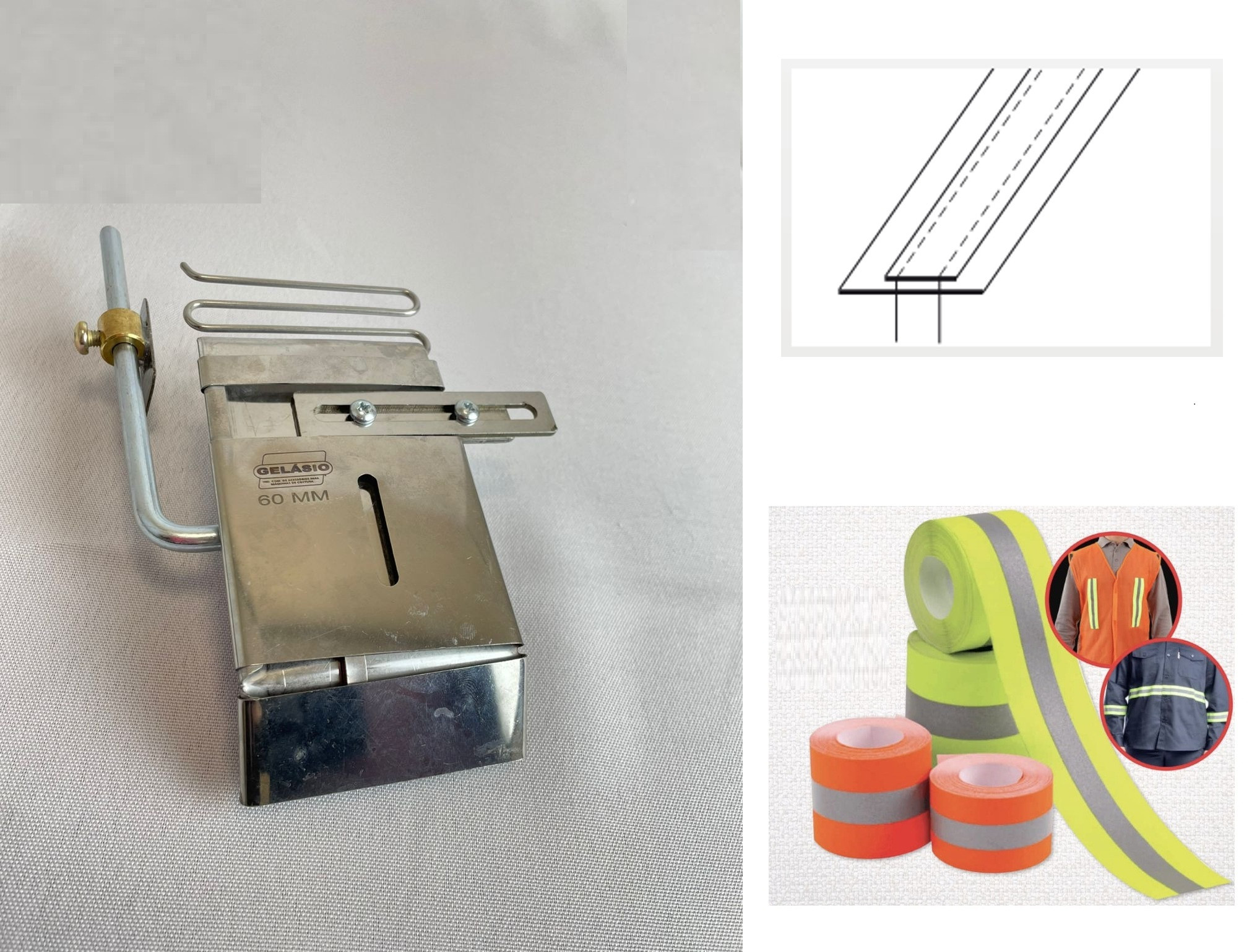 GUIADOR (REGULABLE) PARA CINTAS (CON SOPORTE) PARA MAQUINA ENGOMADORA