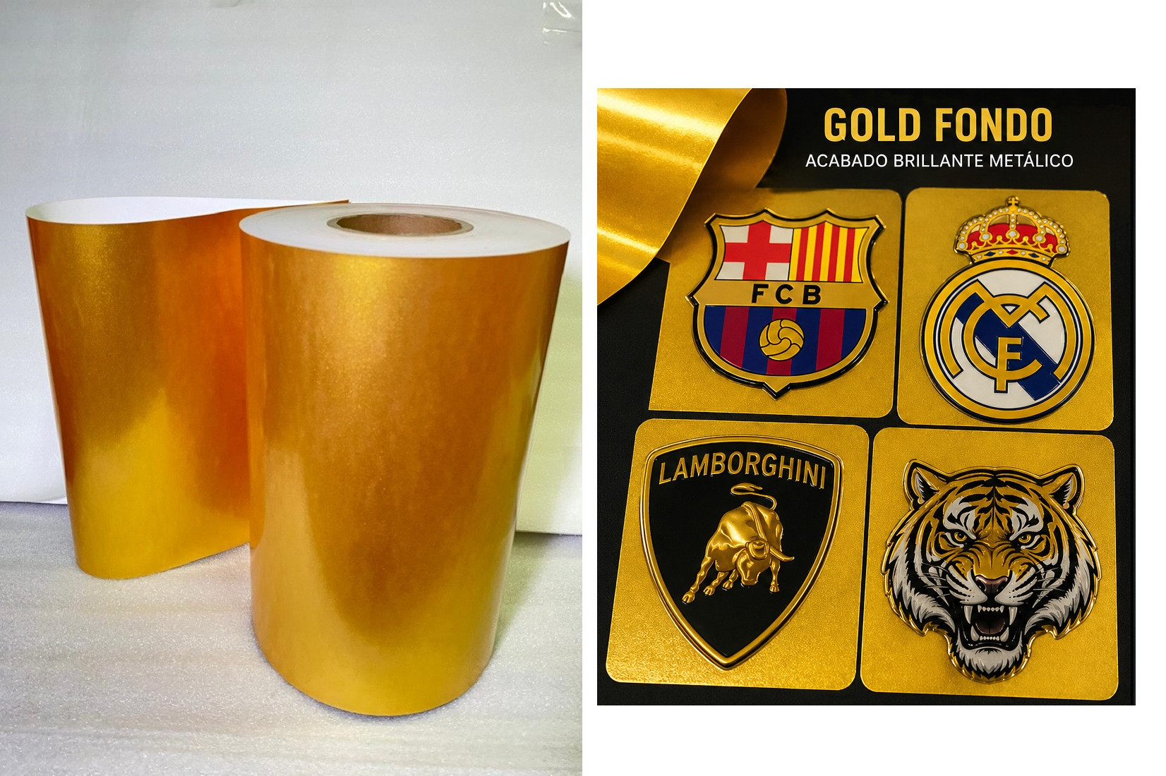 PAPEL FILM DORADO (30CM X 50 METROS) PARA IMPRESION UV DTF